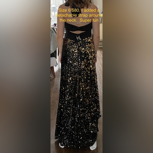 Gold and black sparkle long dress - Picture 3 of 6
